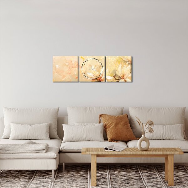 Slika - Cvijeće (sa satom) (90x30 cm)