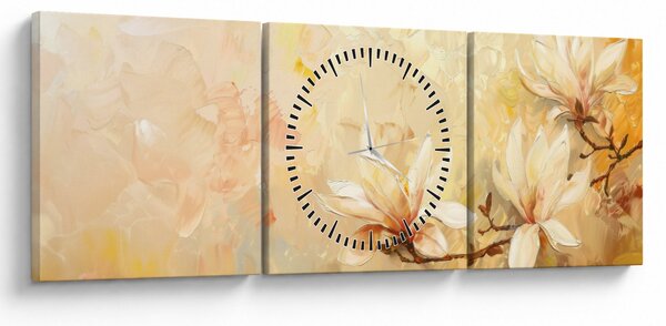 Slika - Cvijeće (sa satom) (90x30 cm)