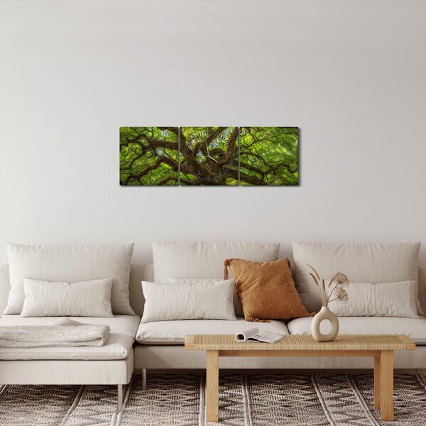 Slika - Zeleno stablo (sa satom) (90x30 cm)