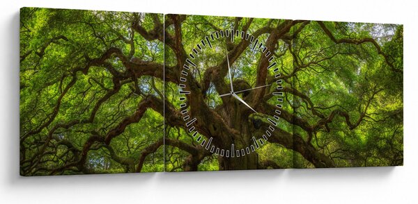 Slika - Zeleno stablo (sa satom) (90x30 cm)