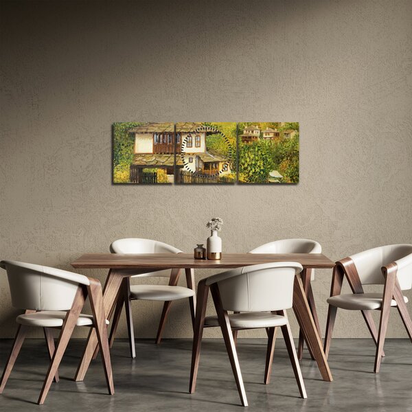 Slika - Vikendice ljeti (sa satom) (90x30 cm)