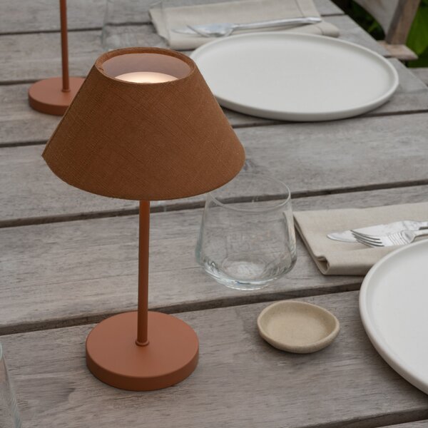 Stolne Lampa Watt & Veke, Teya, prigušiv, Smeđa / hrđa, Dnevna soba, Metal, Dizajn