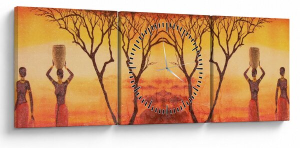 Slika - afrička savana (sa satom) (90x30 cm)