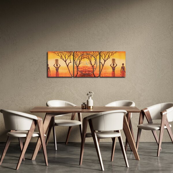 Slika - afrička savana (sa satom) (90x30 cm)