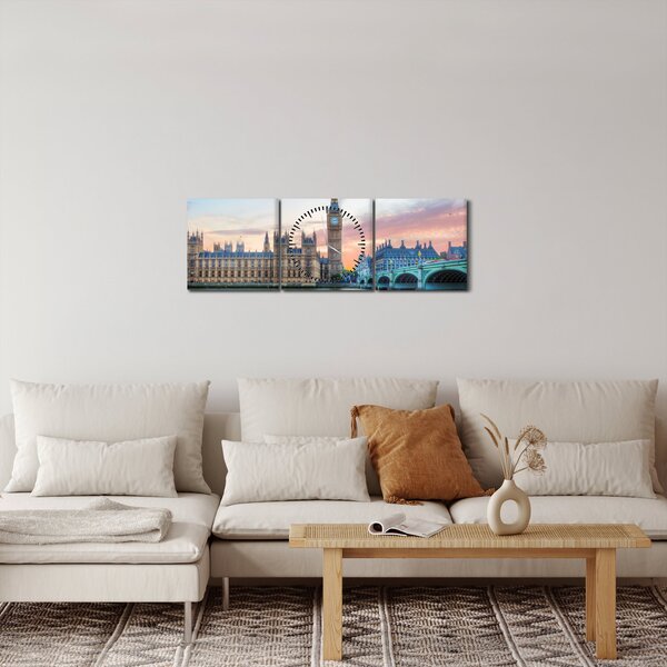 Slika - London u pastelnim bojama (sa satom) (90x30 cm)