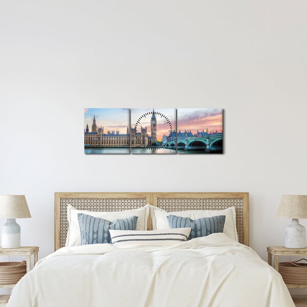 Slika - London u pastelnim bojama (sa satom) (90x30 cm)