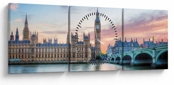 Slika - London u pastelnim bojama (sa satom) (90x30 cm)