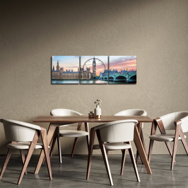 Slika - London u pastelnim bojama (sa satom) (90x30 cm)