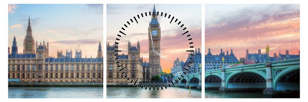 Slika - London u pastelnim bojama (sa satom) (90x30 cm)