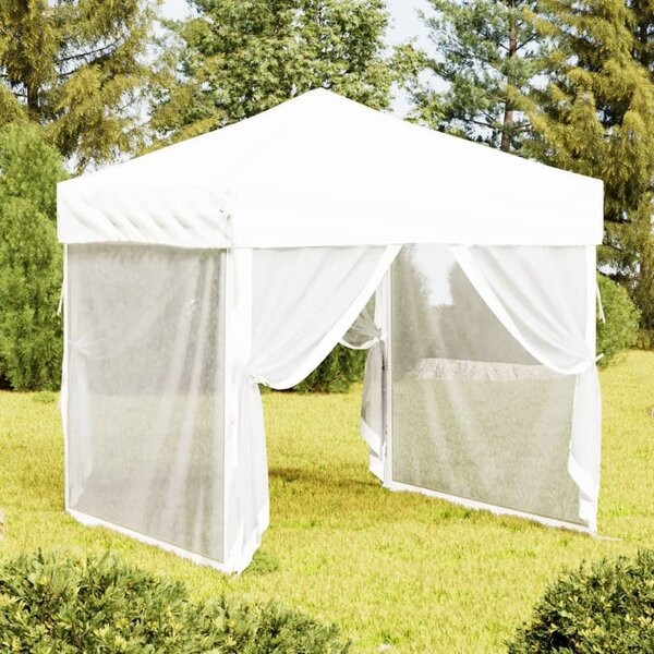 VidaXL Sklopivi šator za zabave s bočnim zidovima 2 x 2 m bijeli