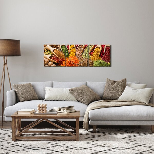 Slika - Začini iz cijelog svijeta (sa satom) (90x30 cm)
