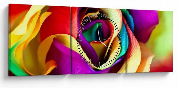 Slika - Šarena ruža (sa satom) (90x30 cm)