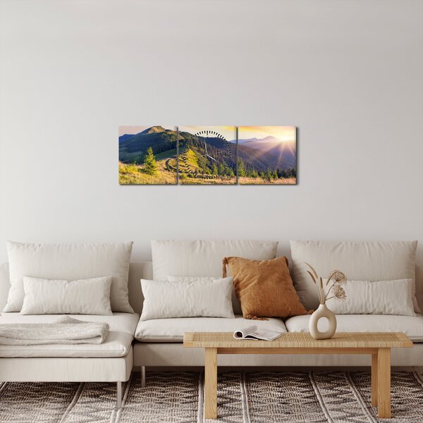 Slika - Šumski krajolik (sa satom) (90x30 cm)