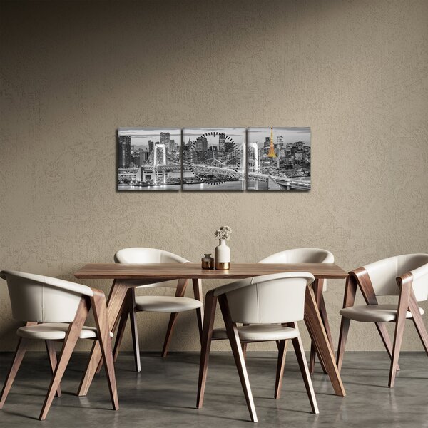 Slika - Veliki grad sa žutim tornjem (sa satom) (90x30 cm)