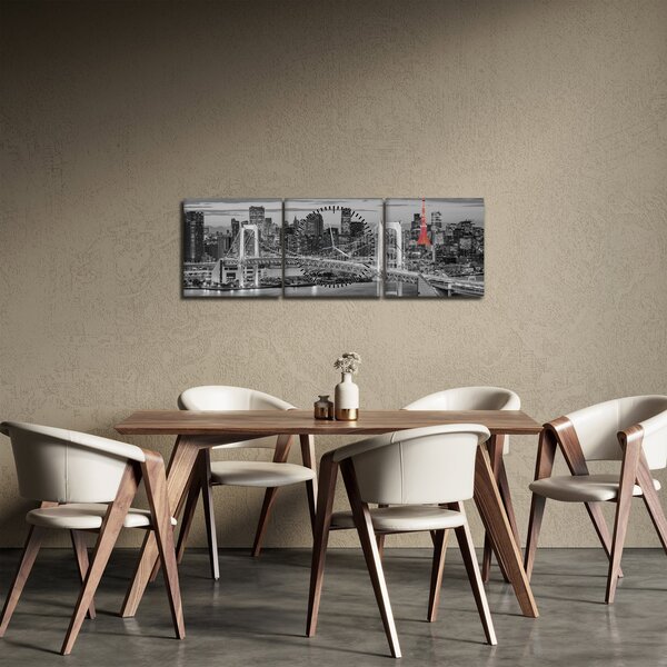 Slika - Veliki grad s crvenim tornjem (sa satom) (90x30 cm)