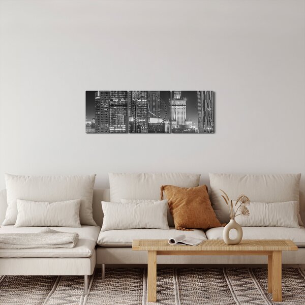 Slika - Crno-bijeli New York (sa satom) (90x30 cm)