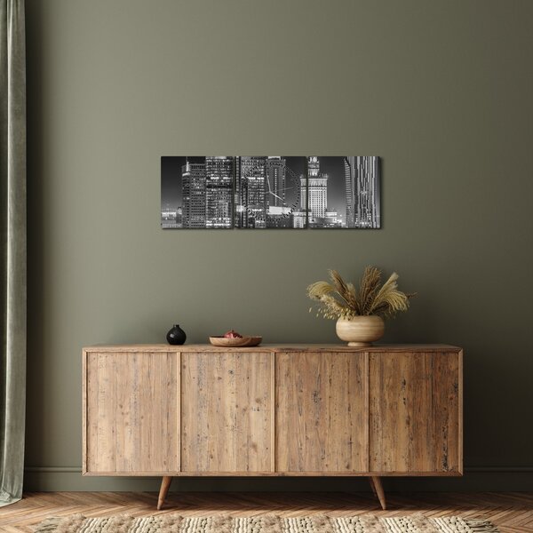 Slika - Crno-bijeli New York (sa satom) (90x30 cm)