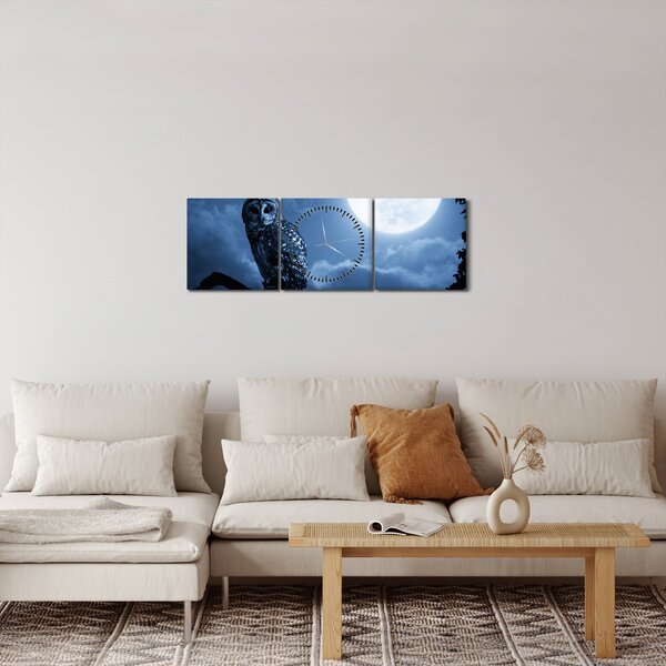 Slika - Noćna sova (sa satom) (90x30 cm)