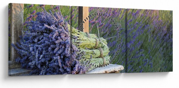 Slika - Grozdovi lavande (sa satom) (90x30 cm)
