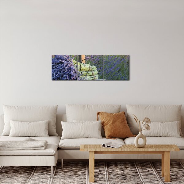 Slika - Grozdovi lavande (sa satom) (90x30 cm)