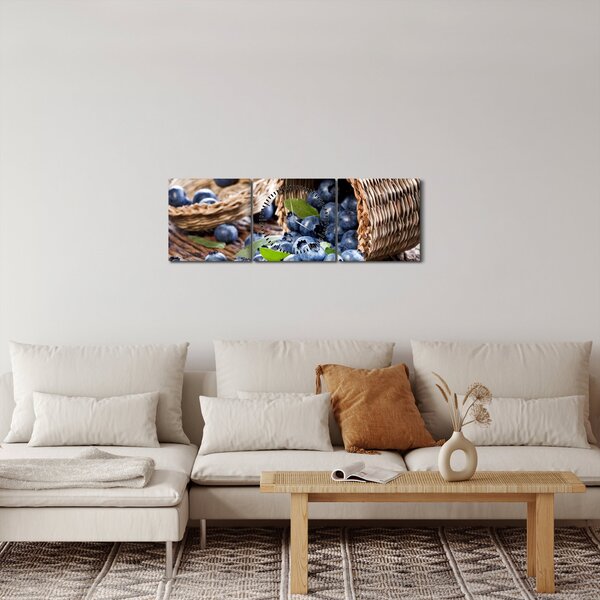 Slika - Sočne borovnice (sa satom) (90x30 cm)