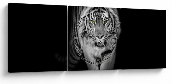 Slika - Tigar sa žutim očima (sa satom) (90x30 cm)