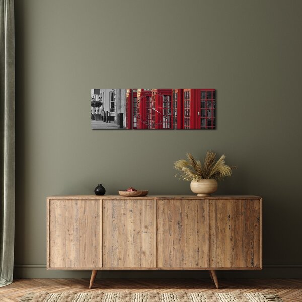 Slika - Telefonske govornice u Londonu (sa satom) (90x30 cm)