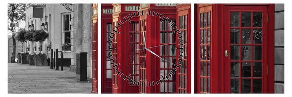 Slika - Telefonske govornice u Londonu (sa satom) (90x30 cm)