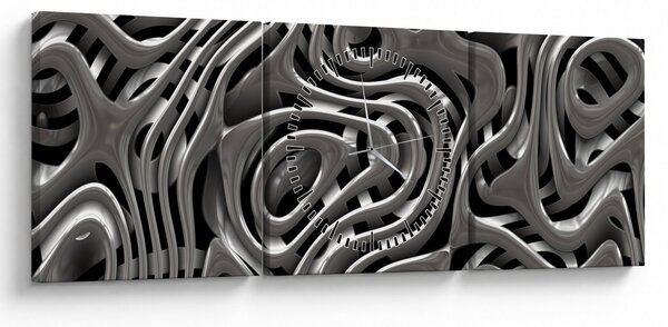 Slika - Metalna apstrakcija (sa satom) (90x30 cm)