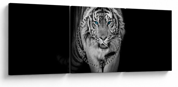 Slika - Tigar s plavim očima (sa satom) (90x30 cm)