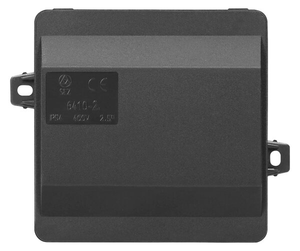 Junction boxes S elastic cut-off glands 90 x 90 mm click IP54, Crna