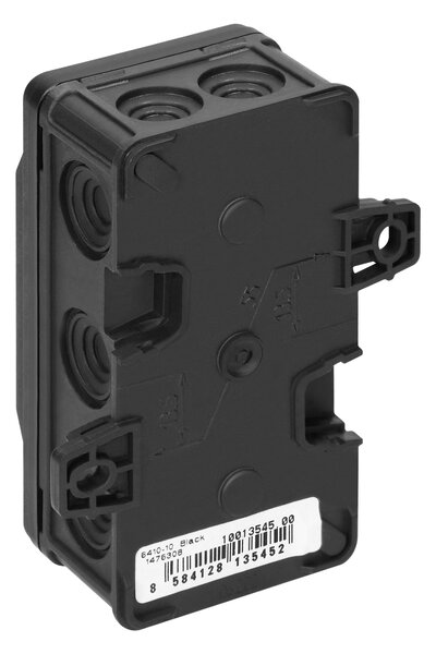 Junction boxes S elastic cut-off glands 45 x 90 mm click IP54, Crna