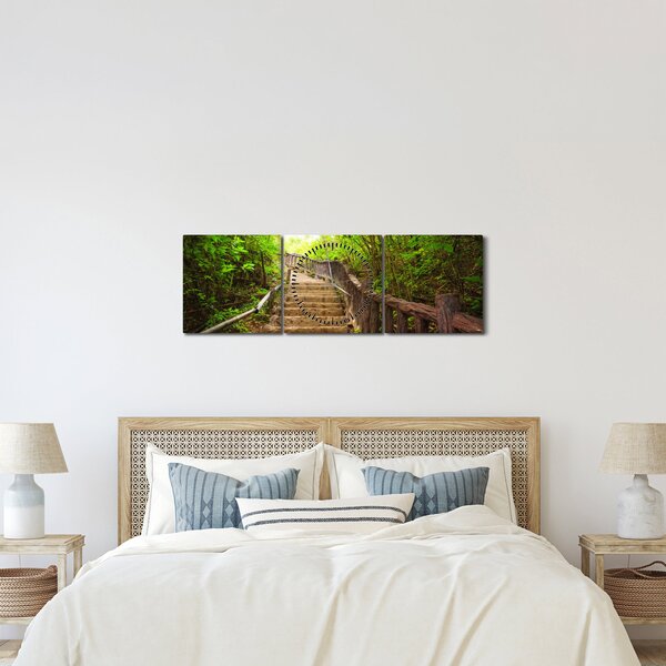 Slika - Stepenice u prirodi (sa satom) (90x30 cm)
