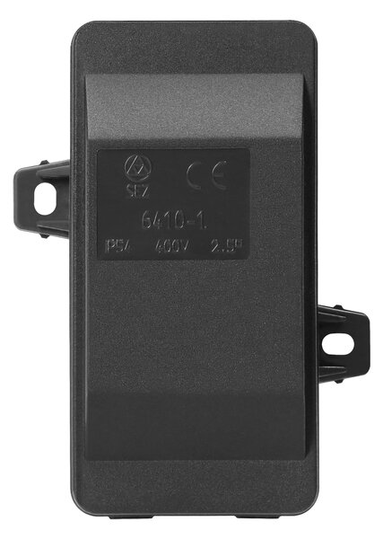 Junction boxes S elastic cut-off glands 45 x 90 mm click IP54, Crna
