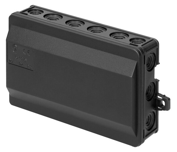 Junction boxes S elastic cut-off glands 90 x 135mm click IP54, Crna