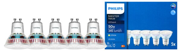 5 x Philips CorePro GU10 LED Žarulja, 4.7W, 375lm, 2700K, DIMM