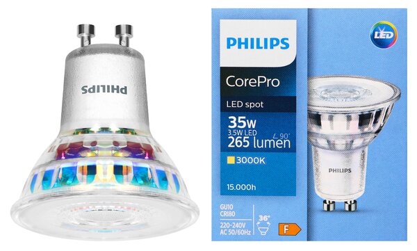 Philips CorePro GU10 LED Žarulja, 3.5W, 265lm, 3000K, 36°