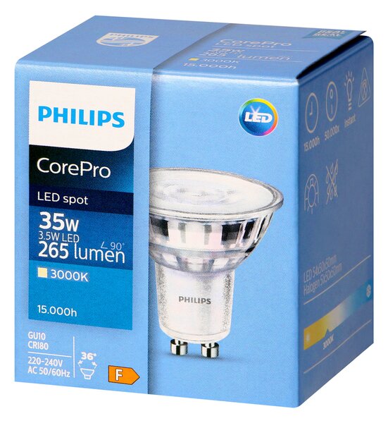 Philips CorePro GU10 LED Žarulja, 3.5W, 265lm, 3000K, 36°