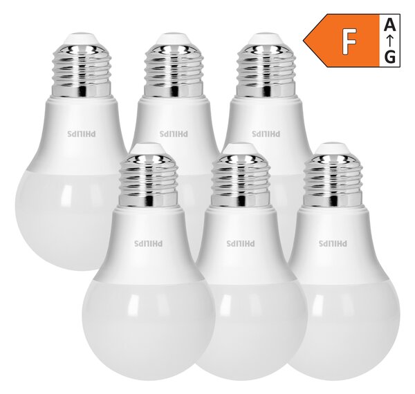 6 x Philips CorePro E27 A60 LED Žarulja, 8W, 806lm, 2700K