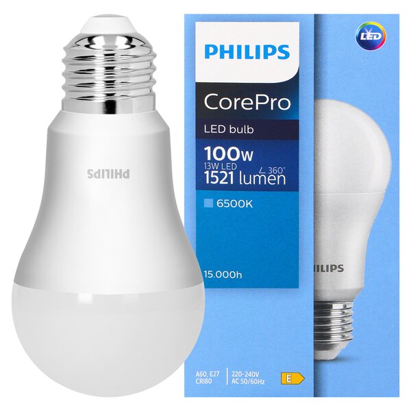 Philips CorePro E27 A60 LED Žarulja, 13W, 1521lm, 6500K