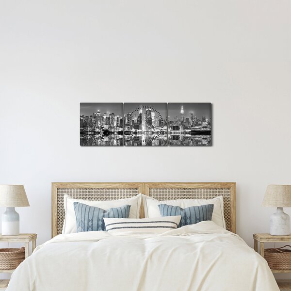 Slika - New York, crno-bijelo (sa satom) (90x30 cm)