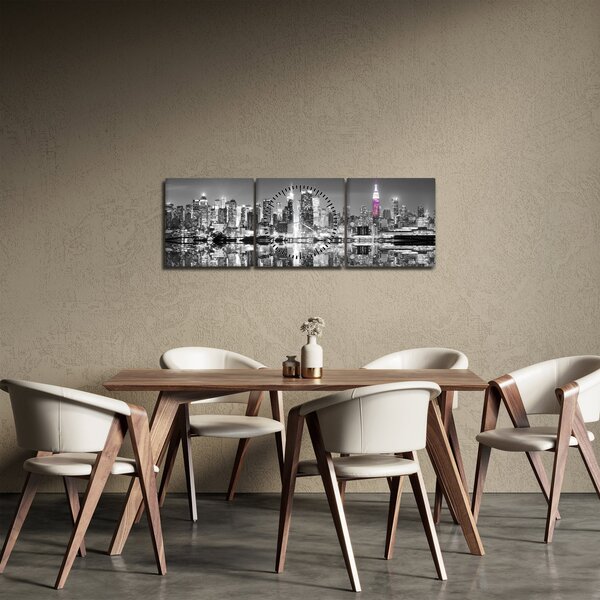 Slika - New York i ljubičasti neboder (sa satom) (90x30 cm)