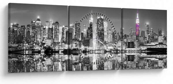 Slika - New York i ljubičasti neboder (sa satom) (90x30 cm)