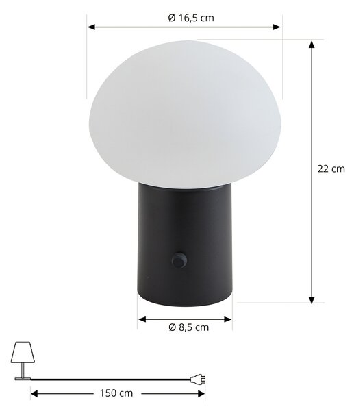 Vanjske Svjetiljka Lindby, Zelie, prigušiv, Crno, Balkon, Aluminij, Moderan