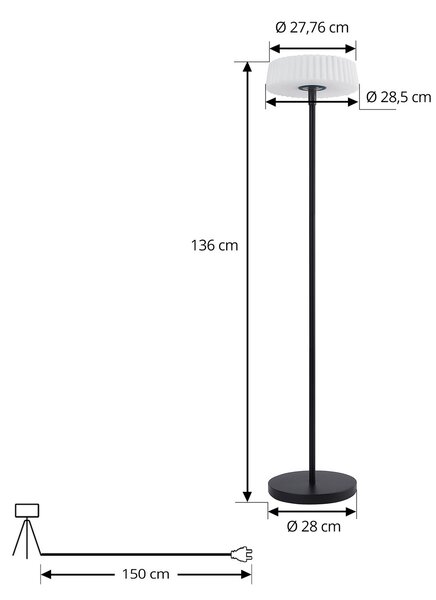 Vanjske Svjetiljka Lindby, Samine, prigušiv, Crno, Balkon, Metal, Moderan