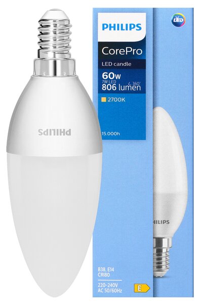Philips CorePro Premium E14 B35 LED Žarulja, 7W, 806lm, 2700K