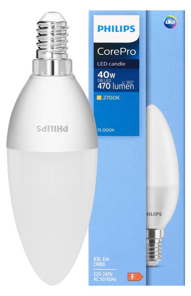 Philips CorePro Premium E14 B35 LED Žarulja, 5W, 470lm, 2700K