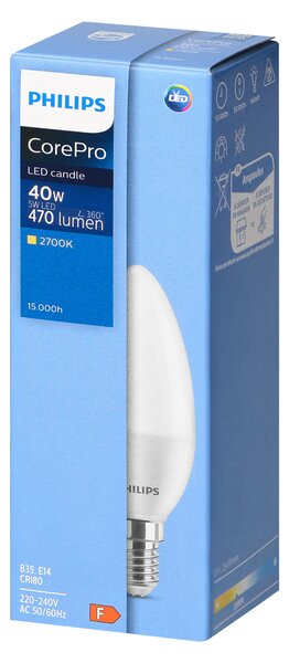 Philips CorePro Premium E14 B35 LED Žarulja, 5W, 470lm, 2700K