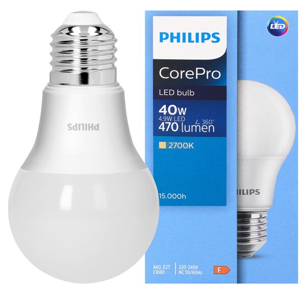 Philips CorePro E27 A60 LED Žarulja, 4.9W, 470lm, 2700K