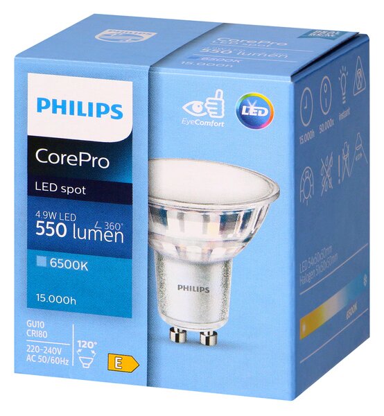 Philips CorePro GU10 LED Žarulja, 4.9W, 550lm, 6500K